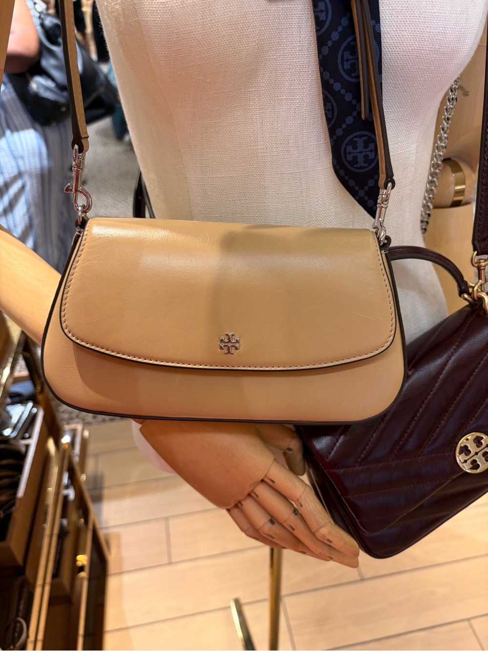 Tory Burch Warm Butter Leather Crossbody patten leather new